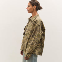 Brain Dead Twill Military Shirt Jacket, Leaf Camo