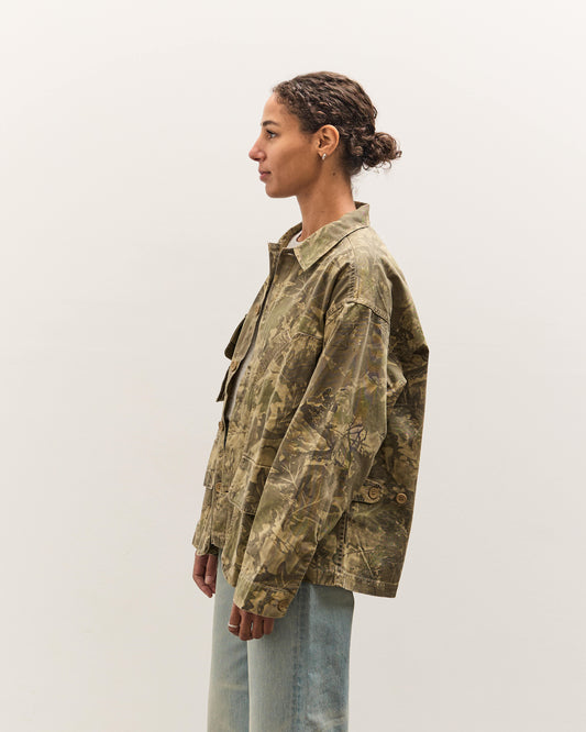 Brain Dead Twill Military Shirt Jacket, Leaf Camo