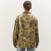Brain Dead Twill Military Shirt Jacket, Leaf Camo