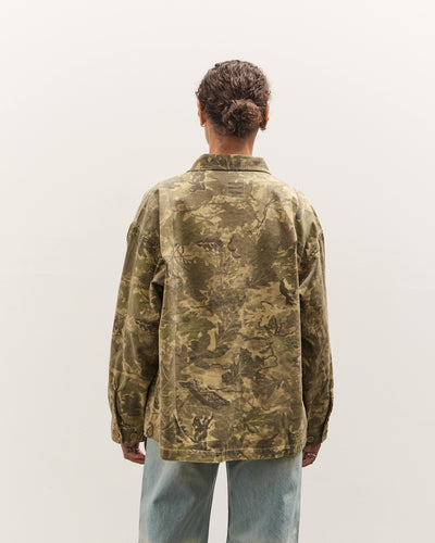 Brain Dead Twill Military Shirt Jacket, Leaf Camo