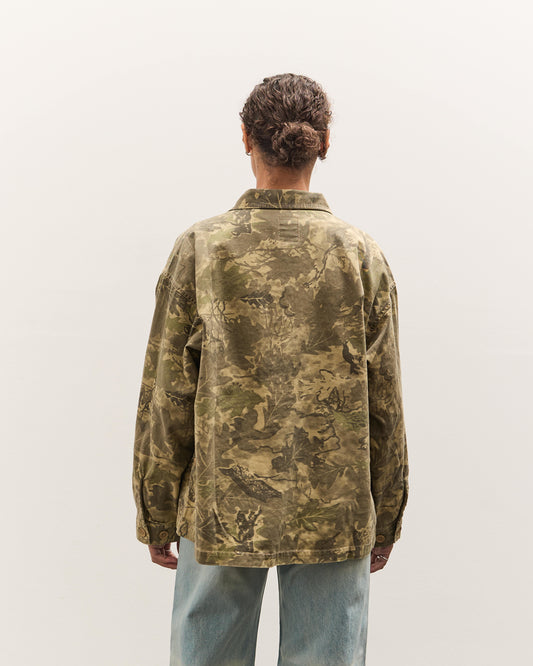 Brain Dead Twill Military Shirt Jacket, Leaf Camo