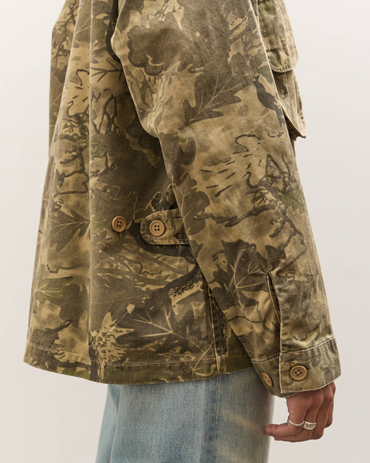 Brain Dead Twill Military Shirt Jacket, Leaf Camo