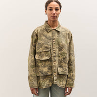Brain Dead Twill Military Shirt Jacket, Leaf Camo