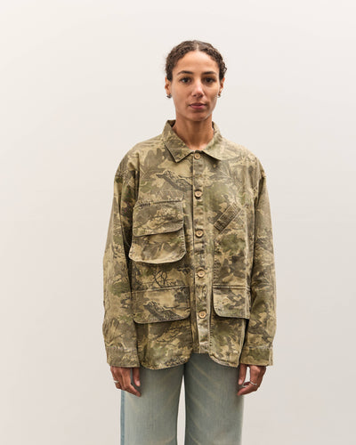 Brain Dead Twill Military Shirt Jacket, Leaf Camo