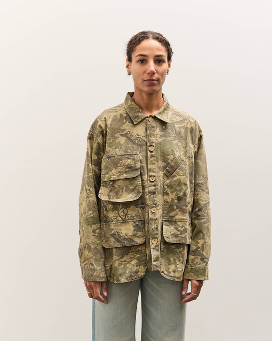 Brain Dead Twill Military Shirt Jacket, Leaf Camo