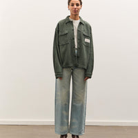 Brain Dead Waffle Button Front Shirt, Dark Green