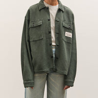 Brain Dead Waffle Button Front Shirt, Dark Green