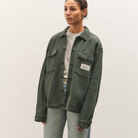 Brain Dead Waffle Button Front Shirt, Dark Green