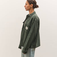 Brain Dead Waffle Button Front Shirt, Dark Green