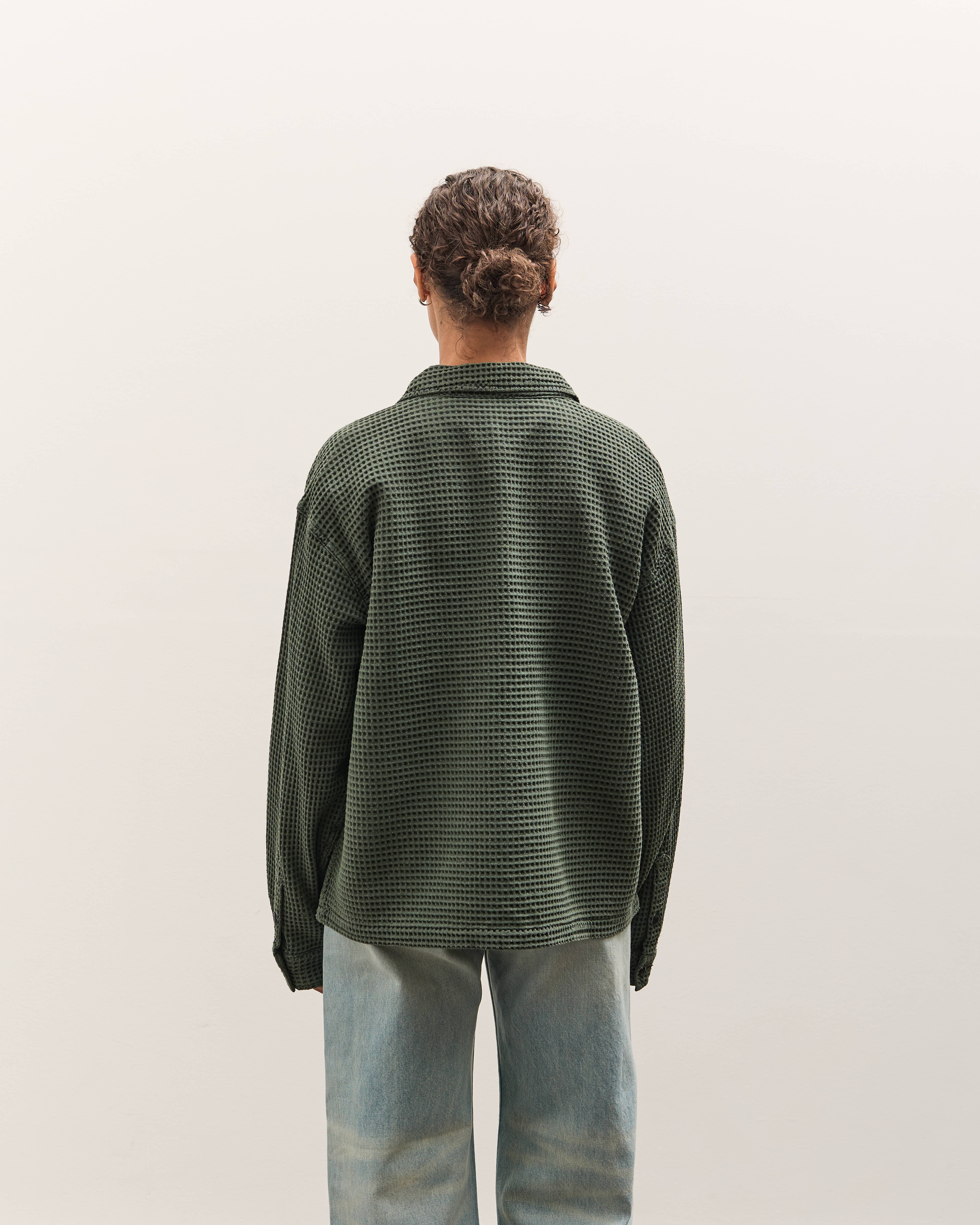Brain Dead Waffle Button Front Shirt, Dark Green – Glasswing
