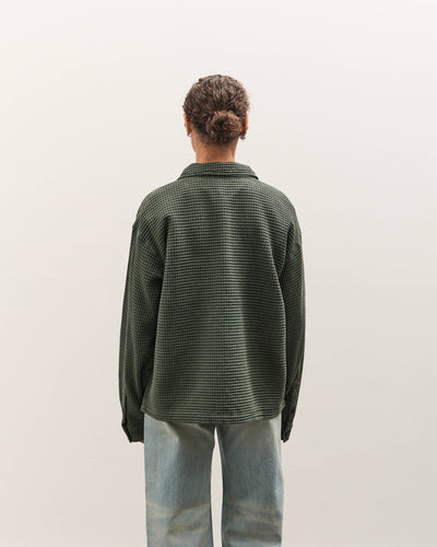 Brain Dead Waffle Button Front Shirt, Dark Green