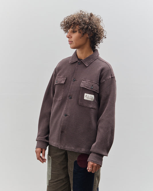 Brain Dead Waffle Button Front Shirt, Chocolate