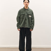 Brain Dead Waffle Button Front Shirt Unisex, Dark Green