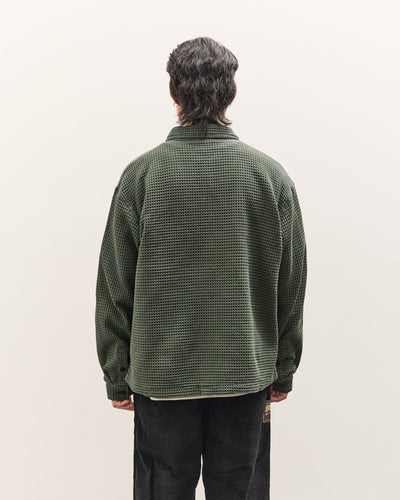 Brain Dead Waffle Button Front Shirt Unisex, Dark Green
