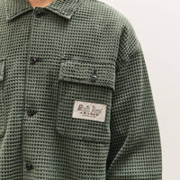 Brain Dead Waffle Button Front Shirt Unisex, Dark Green