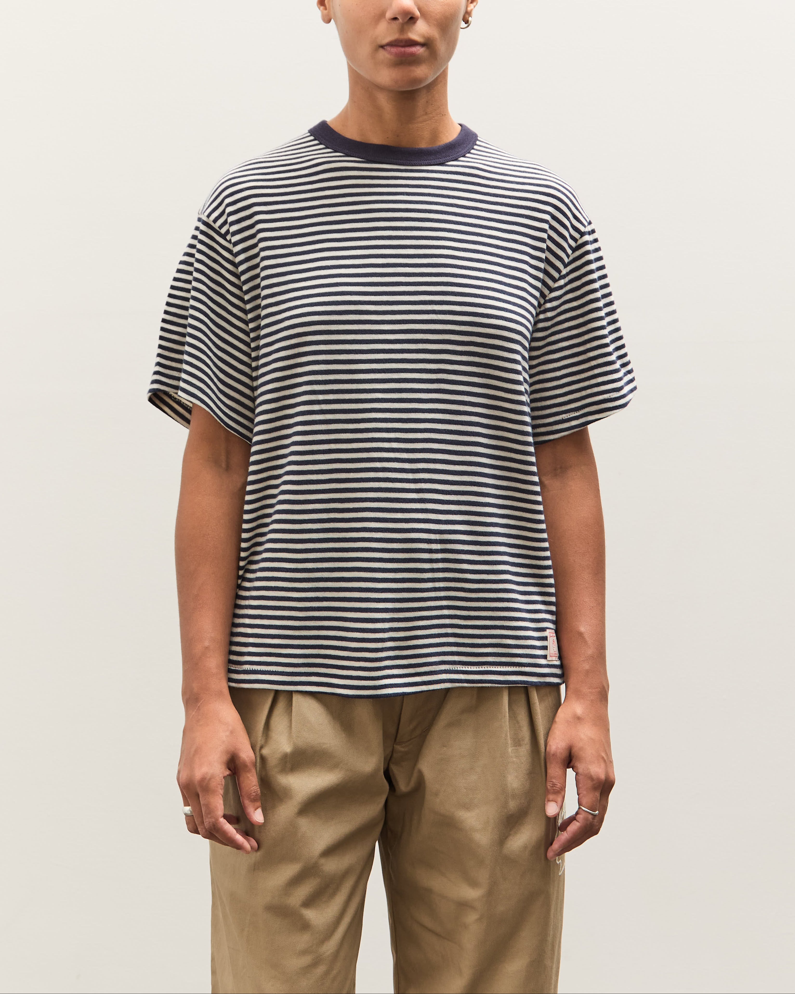 Brain Dead X Brooks Brothers Loose Knit Striped T-Shirt, Navy