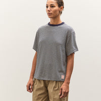 Brain Dead X Brooks Brothers Loose Knit Striped T-Shirt, Navy