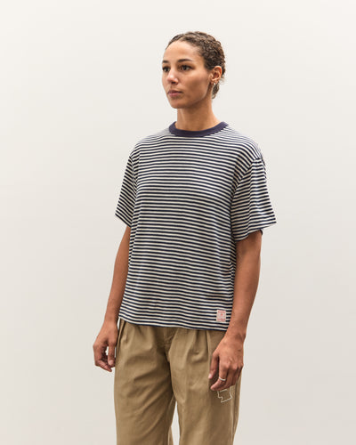 Brain Dead X Brooks Brothers Loose Knit Striped T-Shirt, Navy