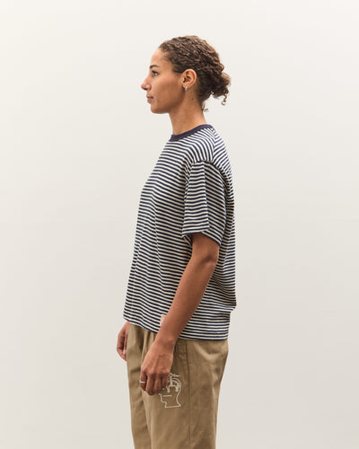 Brain Dead X Brooks Brothers Loose Knit Striped T-Shirt, Navy