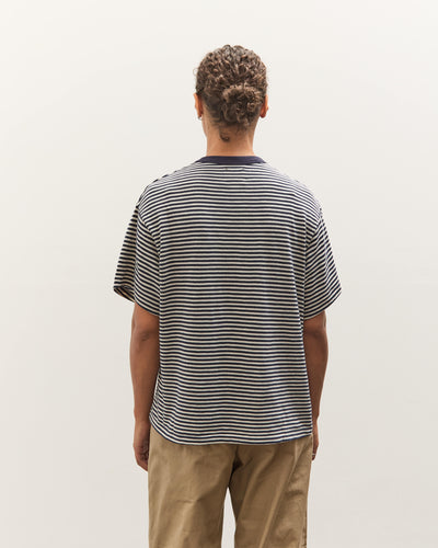 Brain Dead X Brooks Brothers Loose Knit Striped T-Shirt, Navy