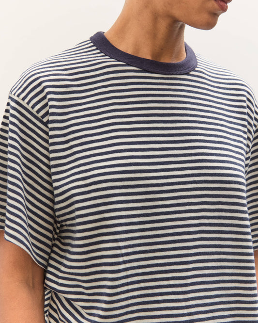 Brain Dead X Brooks Brothers Loose Knit Striped T-Shirt, Navy