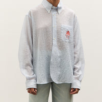 Brain Dead x Brooks Brothers Half Placket Oxford Button Up Shirt, Ice