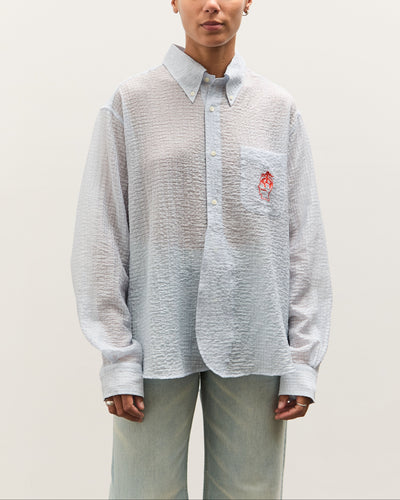 Brain Dead x Brooks Brothers Half Placket Oxford Button Up Shirt, Ice