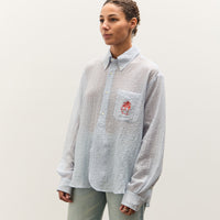 Brain Dead x Brooks Brothers Half Placket Oxford Button Up Shirt, Ice