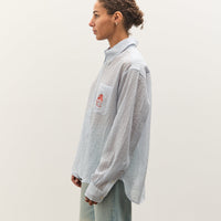 Brain Dead x Brooks Brothers Half Placket Oxford Button Up Shirt, Ice