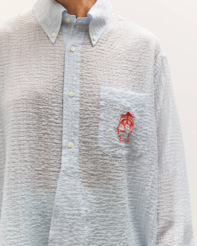Brain Dead x Brooks Brothers Half Placket Oxford Button Up Shirt, Ice