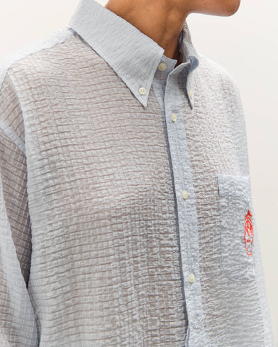 Brain Dead x Brooks Brothers Half Placket Oxford Button Up Shirt, Ice