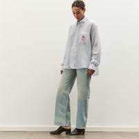 Brain Dead x Brooks Brothers Half Placket Oxford Button Up Shirt, Ice