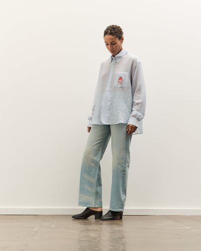 Brain Dead x Brooks Brothers Half Placket Oxford Button Up Shirt, Ice