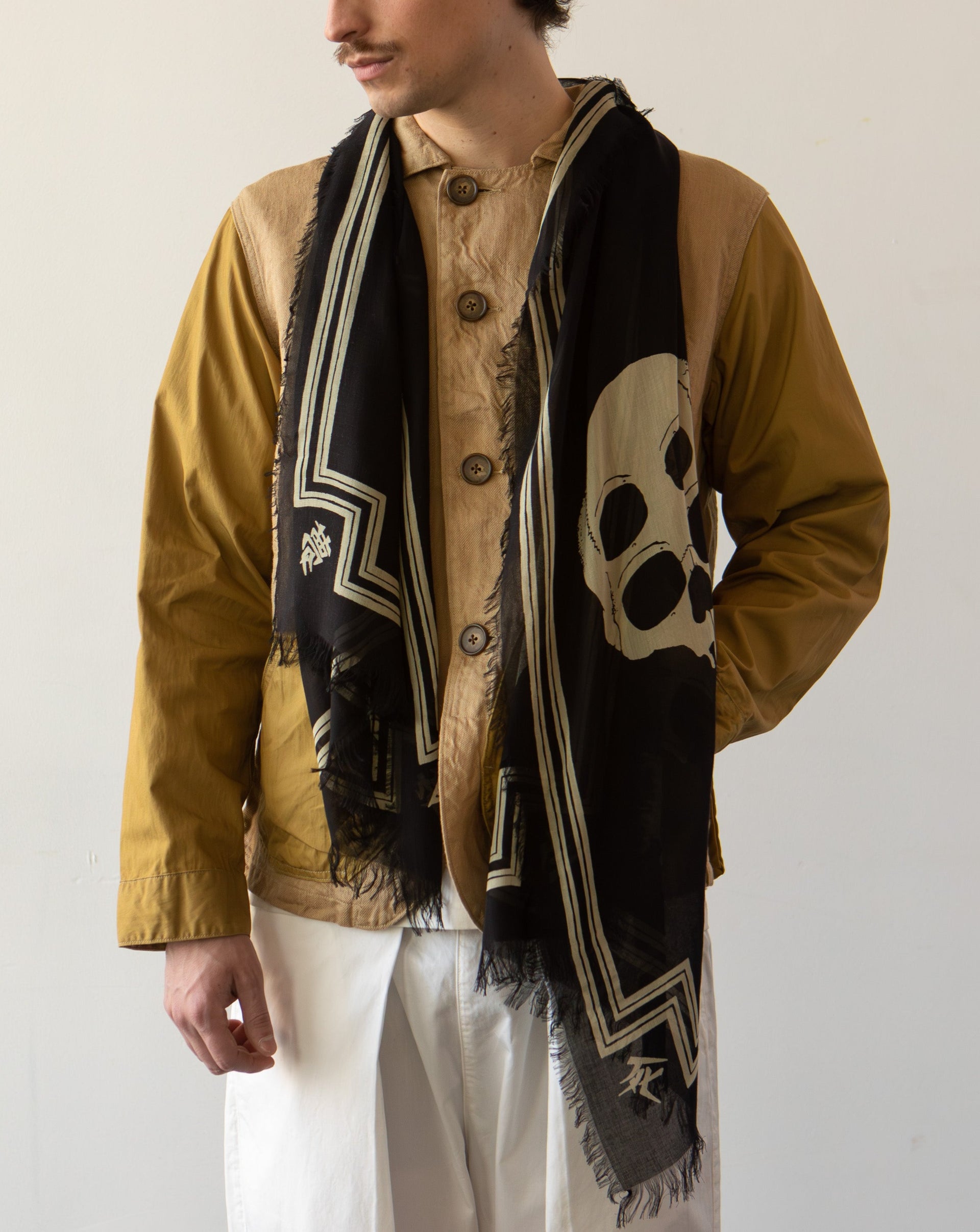 Kapital Rayon Wabi Sabi Rainskull Stole, Black – Glasswing