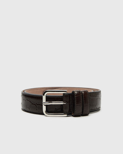 Cordera Classic Belt, Brown Croc