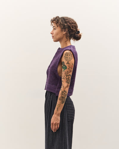 Camiel Fortgens Hairy Cropped Vest, Purple