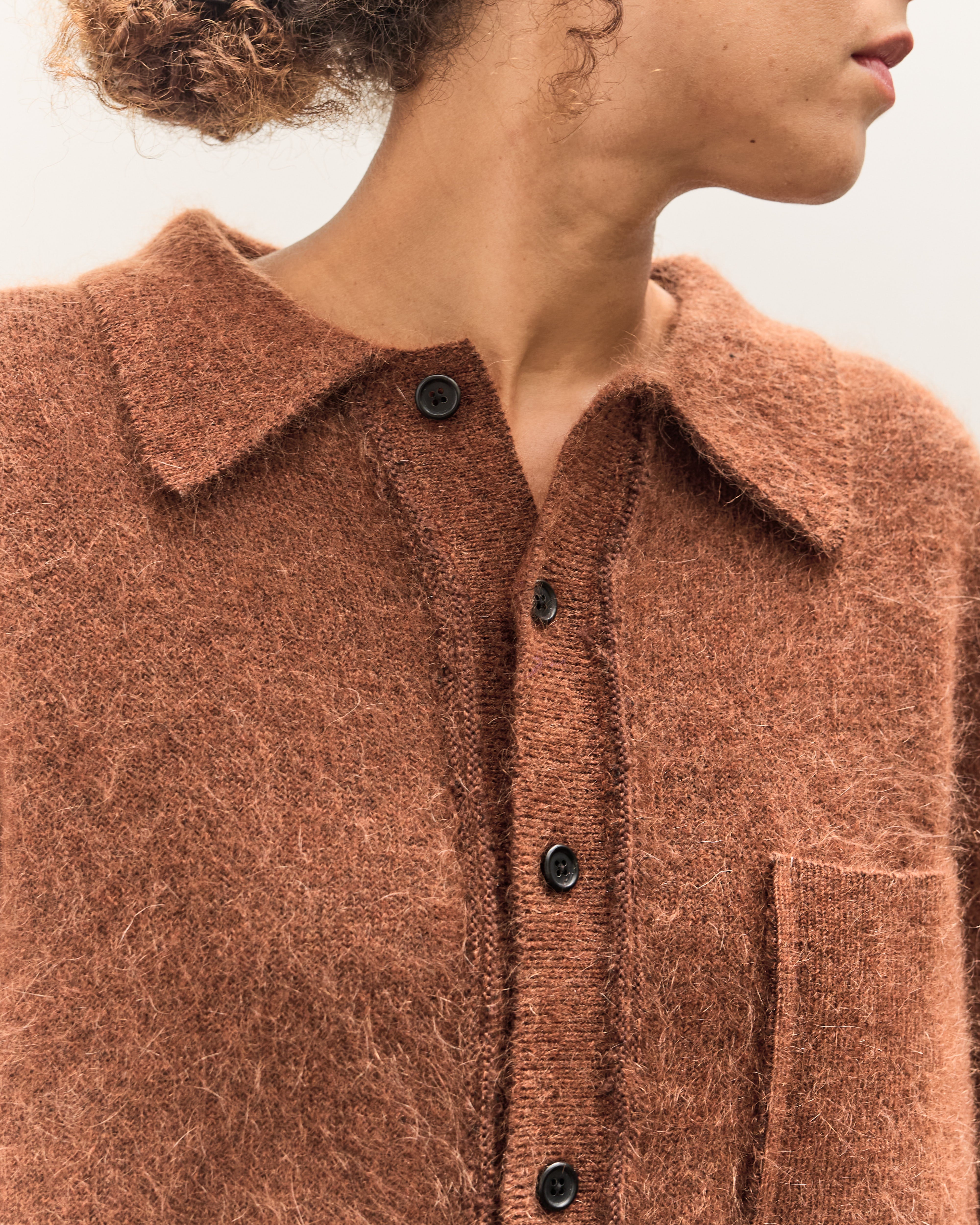 Camiel Fortgens Hairy Cardigan, Brown – Glasswing