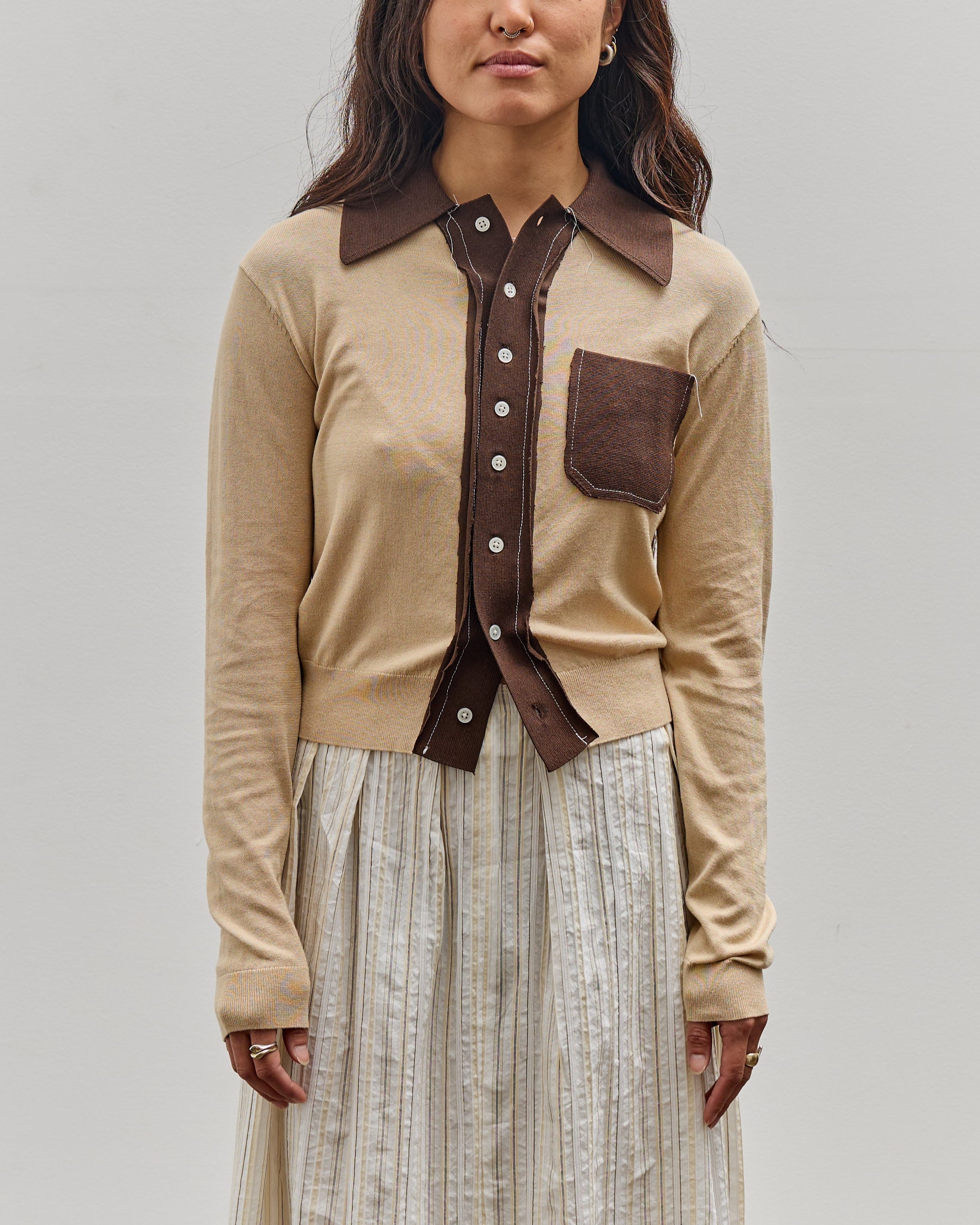 トップス camiel fortgens 70s vast Camiel Fortgens 70S Cardigan, Sand & Brown – Glasswing