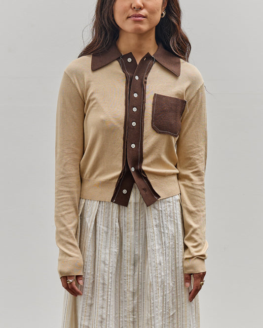 Camiel Fortgens 70S Cardigan, Sand & Brown