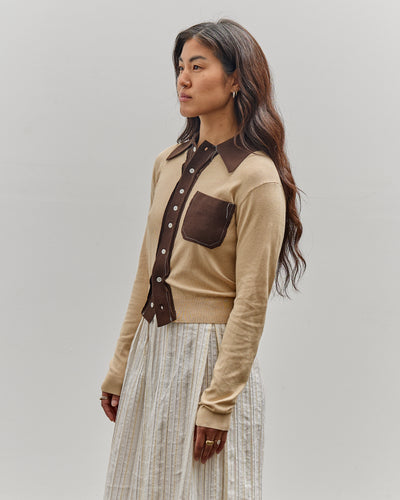 Camiel Fortgens 70S Cardigan, Sand & Brown