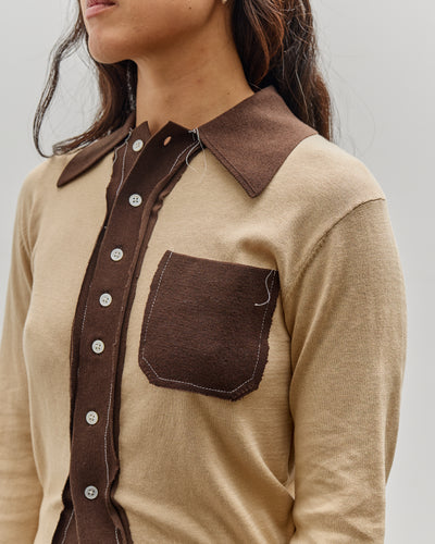 Camiel Fortgens 70S Cardigan, Sand & Brown