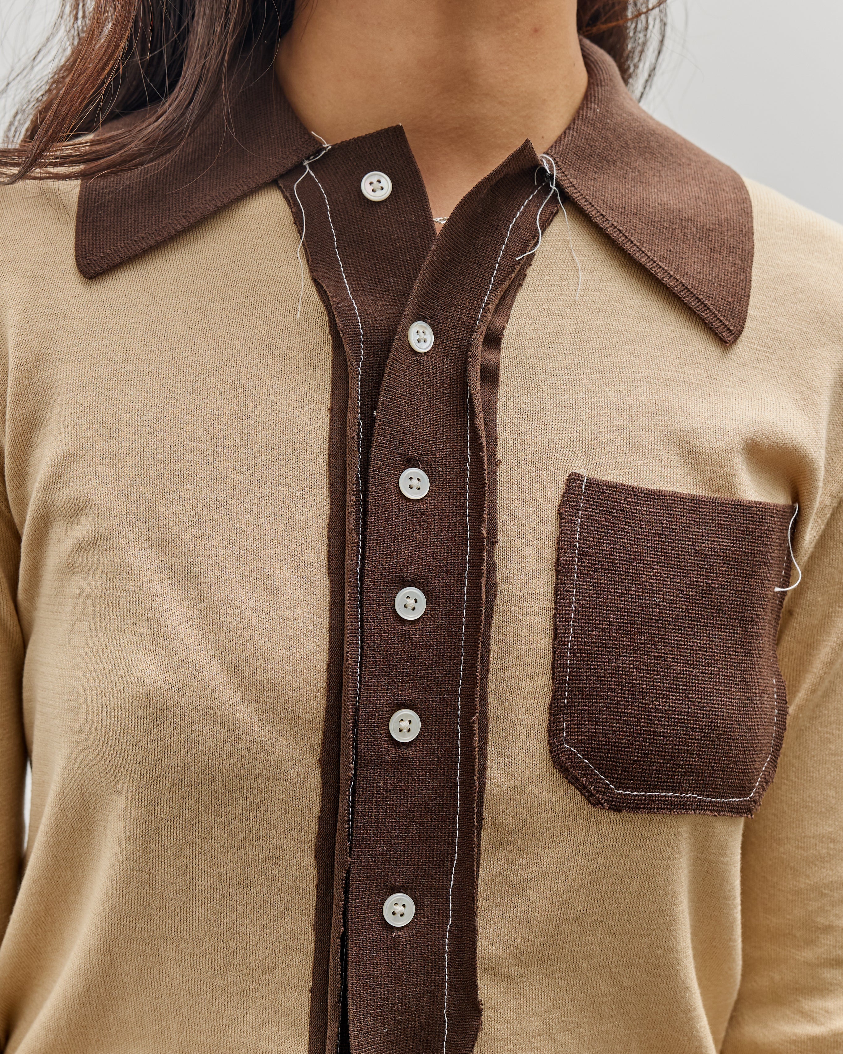 Camiel Fortgens 70S Cardigan, Sand & Brown – Glasswing
