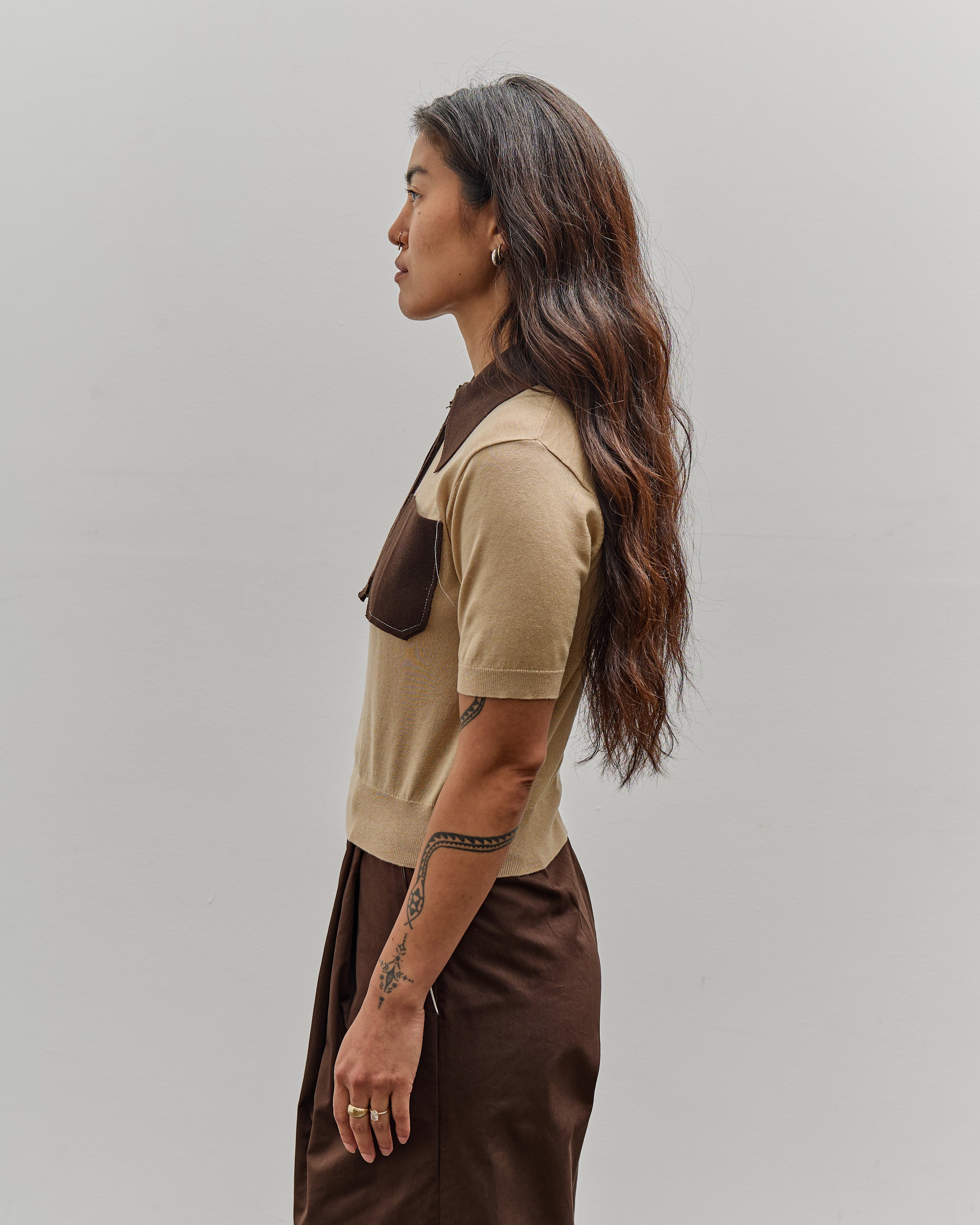 Camiel Fortgens 70's Polo, Sand + Brown – Glasswing