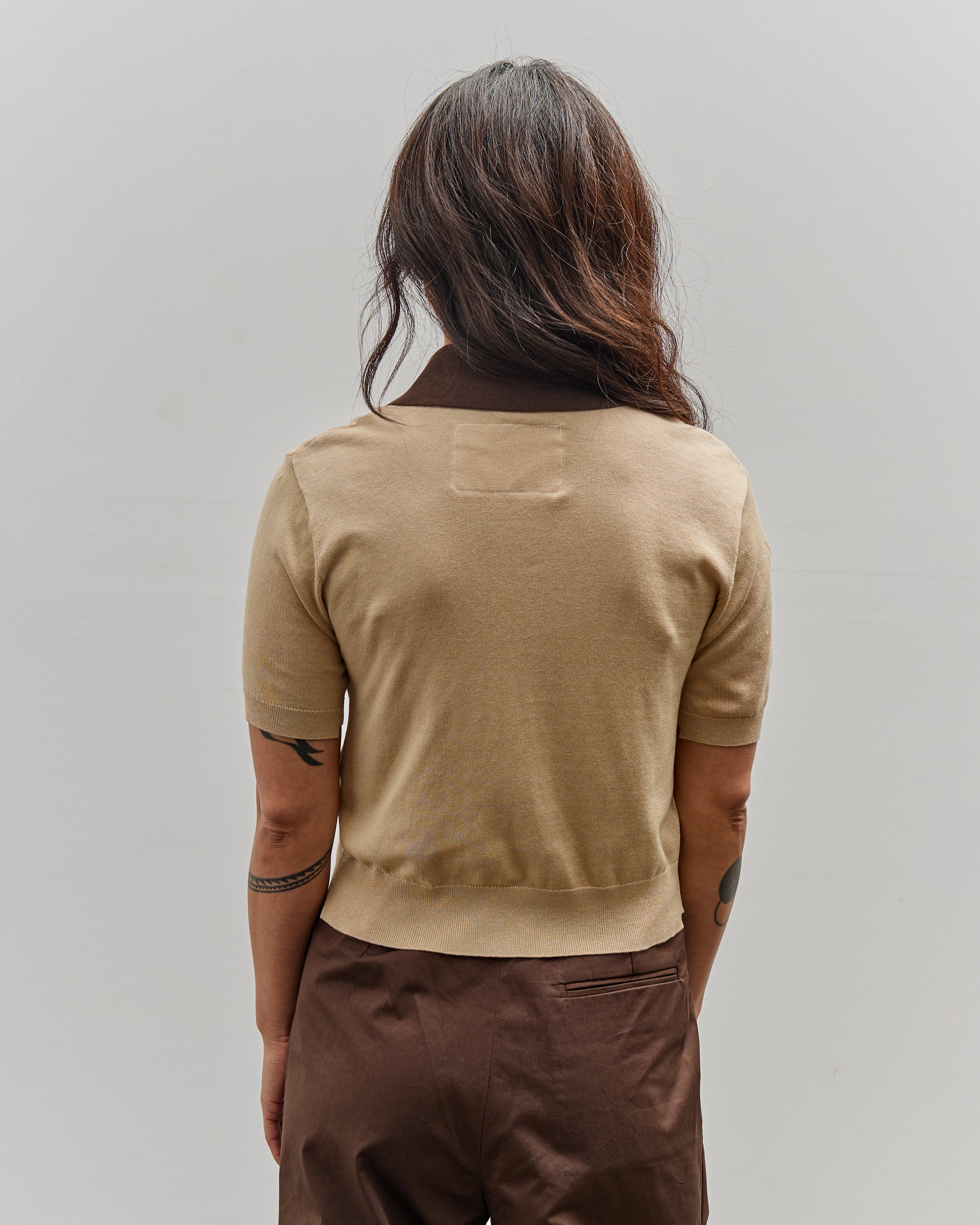 Camiel Fortgens 70's Polo, Sand + Brown – Glasswing