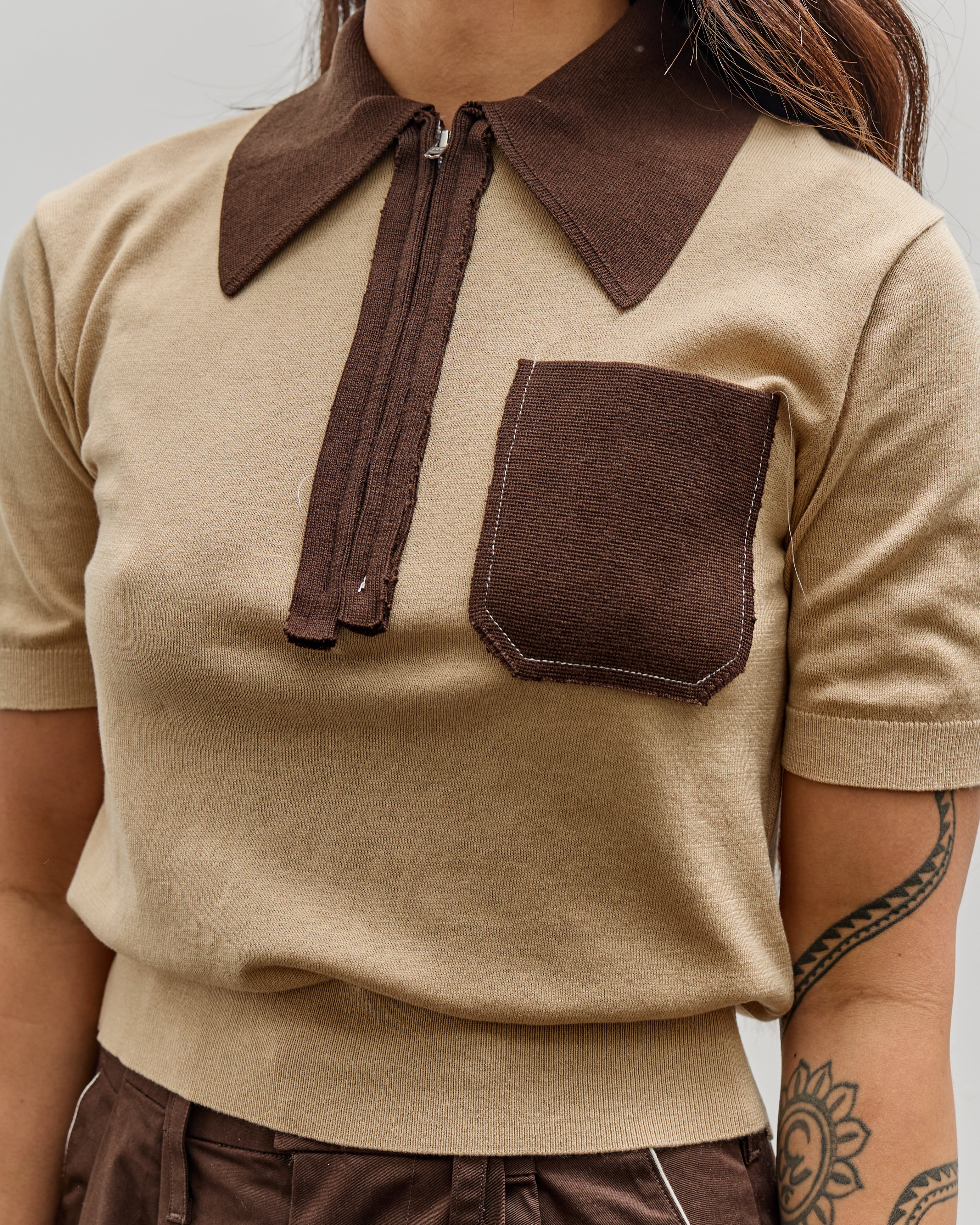 Camiel Fortgens 70S Polo, Sand + Brown – Glasswing