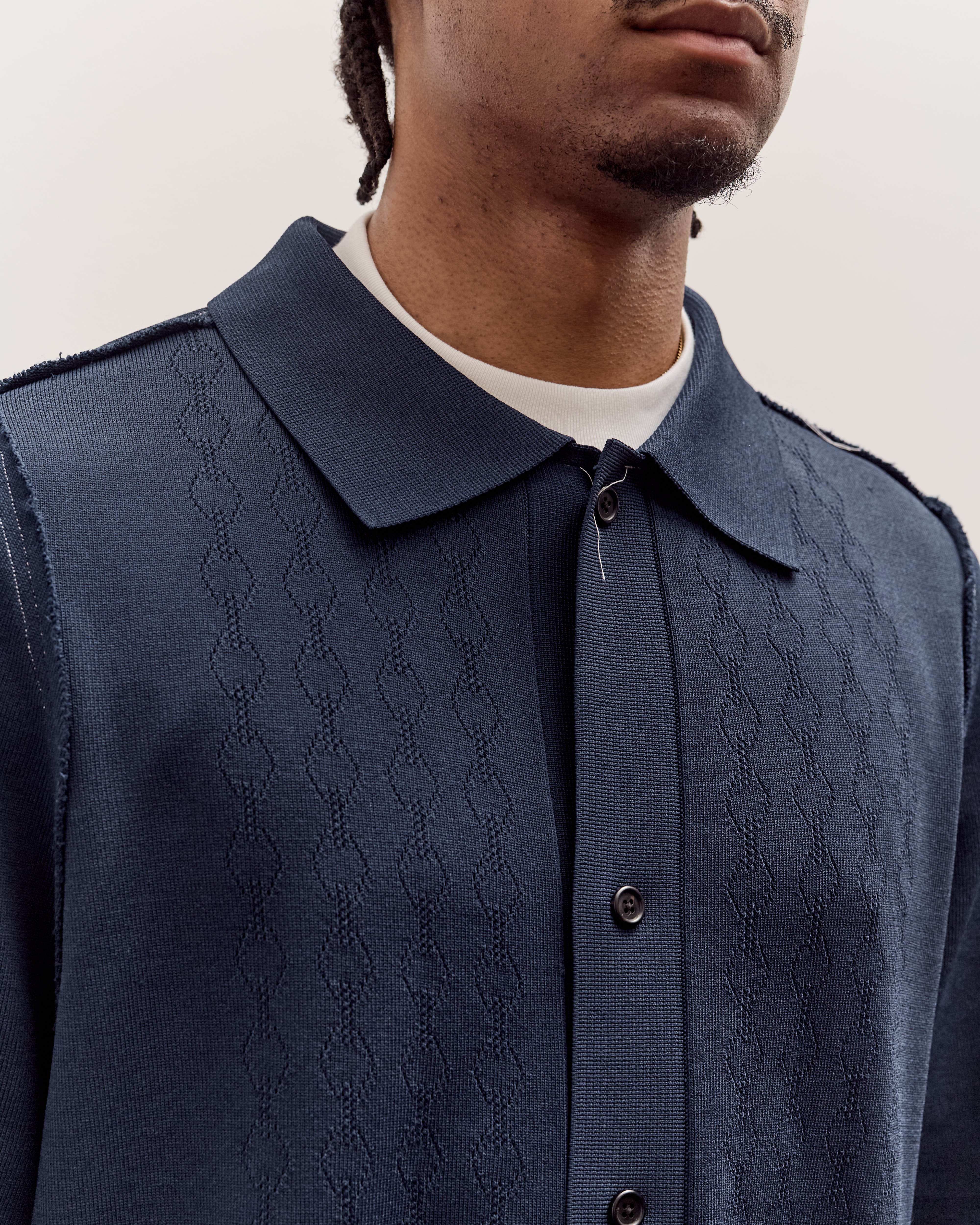 Camiel Fortgens Ajur Cardigan Unisex, Petrol – Glasswing