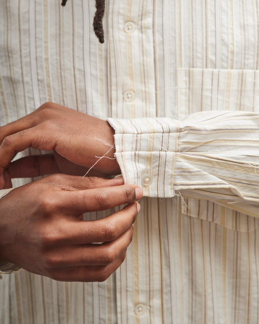 Camiel Fortgens Unisex Basic Shirt, Off White Stripes