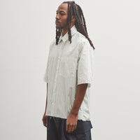 Camiel Fortgens Boxy Shirt, White /Green Stripe