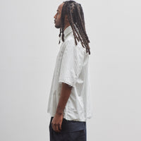 Camiel Fortgens Boxy Shirt, White /Green Stripe