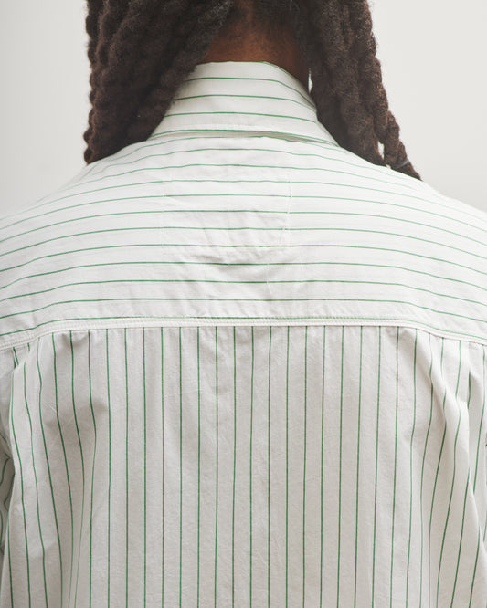 Camiel Fortgens Boxy Shirt, White /Green Stripe